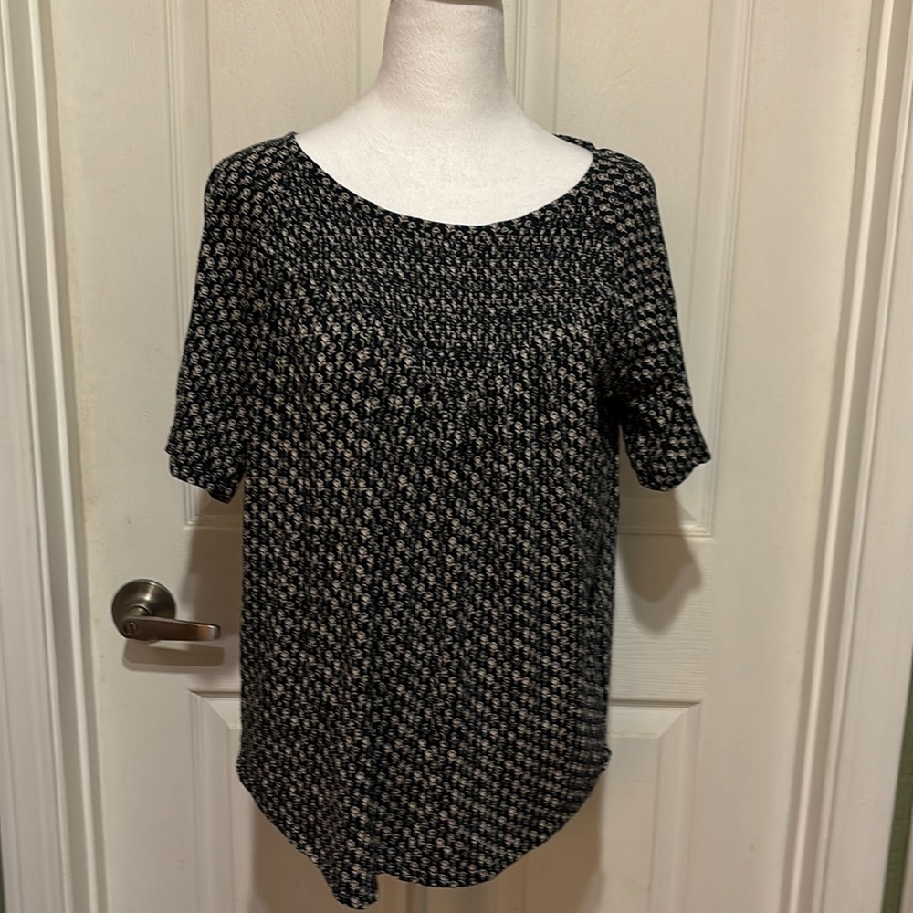 Lucky Brand Women’s Top Blouse Short Sleeve Blue Floral Size Small Gently Used